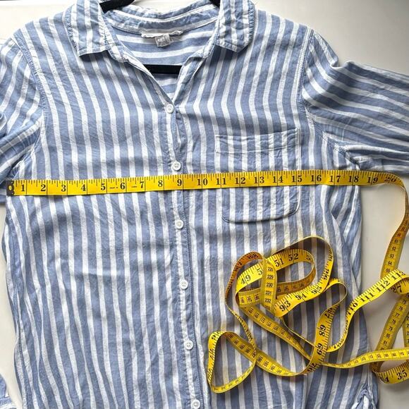 Beach Lunch Lounge Button Down Shirt, Anthropology, Cotton Linen Blend, Size S - Picture 6 of 8